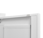 White metal kitchen storage cabinet, kitchen pantry storage cabinet with door and shelf, adjustable leveling feet