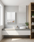 Modern Wall Mounted Bathroom & Kitchen Storage Cabinet – Space-Saving Organizer