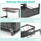 2-Tier Under Sink Organizer Pull Out Basket Storage