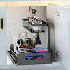 2-Tier Under Sink Organizer Pull Out Basket Storage