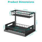 2-Tier Under Sink Organizer Pull Out Basket Storage