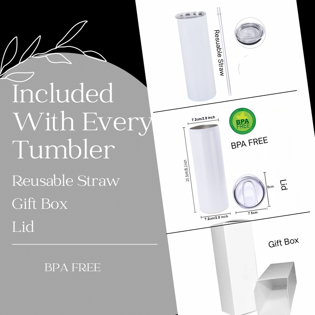 B&W Textured Bow 20oz Skinny Tumbler