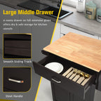 Utility Rolling Storage Cabinet Kitchen Island Cart with Spice Rack