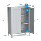2-Door Bathroom Floor Storage Cabinet Space Saver Organizer