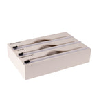 Simple wall-mounted bamboo and wood cling film cutter kitchen supplies multi-grid multi-layer scribing knife two-way cutter