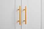 White metal kitchen storage cabinet, kitchen pantry storage cabinet with door and shelf, adjustable leveling feet