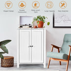 2-Door Bathroom Floor Storage Cabinet Space Saver Organizer