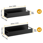 4 Pack Moveable Fridge Magnetic Spice Racks, Metal - Black