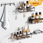 Shower Caddy No Drilling - Rustproof Adhesive Shower Organizer with Soap Holder, Large Capacity Storage Shelves for Bathroom, Kitchen & Home Decor