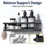 Shower Caddy No Drilling - Rustproof Adhesive Shower Organizer with Soap Holder, Large Capacity Storage Shelves for Bathroom, Kitchen & Home Decor
