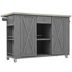 Outdoor Kitchen Island With Stainless Steel Top, Ample Storage Space, Towel And Spice Racks And A Bottle Opener