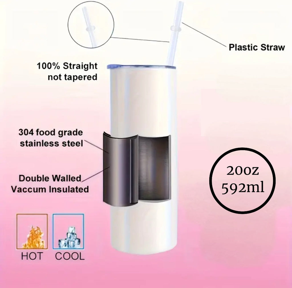 B&W Textured Bow 20oz Skinny Tumbler