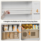 Kitchen Pantry Cabinet With Adjustable Shelves, Heavy Duty Storage - White