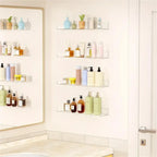 1/2pcs 11.8inch Clear Acrylic Shelves, Wall Mounted Storage for Kitchen, Bathroom, Office - Home Organization and Decor