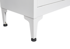 White metal kitchen storage cabinet, kitchen pantry storage cabinet with door and shelf, adjustable leveling feet
