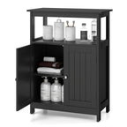 Bathroom Floor Cabinet Freestanding Storage Organizer with Open Compartment
