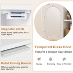 Bathroom Floor Cabinet Wood Side Storage Organizer with Adjustable Shelf-White