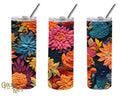 Batik Flowers Skinny Tumbler