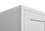 White metal kitchen storage cabinet, kitchen pantry storage cabinet with door and shelf, adjustable leveling feet