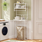Over the Toilet Storage Rack 3-Tier Over Toilet Bathroom Organizer with Towel Holder-White