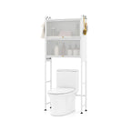 Over-the-toilet Cabinet Bathroom Organizer with 2 Flip-up Cabinets