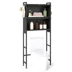 Over-the-toilet Cabinet Bathroom Organizer with 2 Flip-up Cabinets