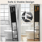 Over-the-toilet Cabinet Bathroom Organizer with 2 Flip-up Cabinets