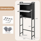 Over-the-toilet Cabinet Bathroom Organizer with 2 Flip-up Cabinets