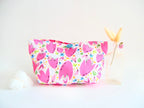 Hand-sewn Recycled Canvas Button Pouch Organizer Bag for Toiletry, Makeup, Bathroom, Vanity, Desk, Office, Purse Sundries
