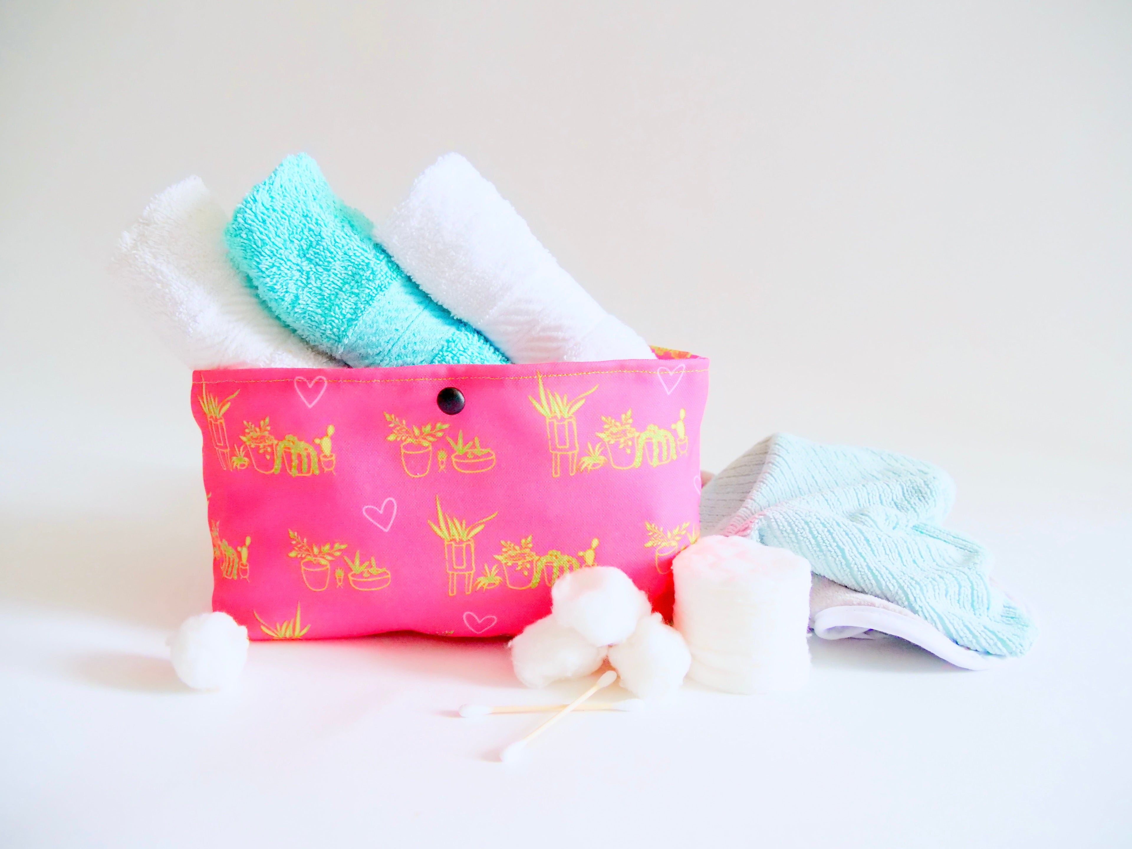 Hand-sewn Recycled Canvas Button Pouch Organizer Bag for Toiletry, Makeup, Bathroom, Vanity, Desk, Office, Purse Sundries