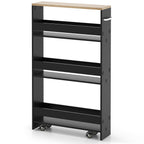 Rolling Kitchen Slim Storage Cart Mobile Shelving Organizer with Handle
