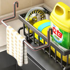 Kitchen Spice Storage Shelf with Drainage Rack, Installation Sink Organizer, Tap-Mounted Shelf for Home Kitchen Accessories