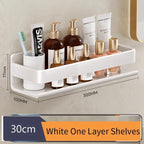 Bathroom Shelf Wall-Mounted Spice Rack Multifunctional Item Shelf Condiment Storage Shampoo Organizer Rack Kitchen Accessories