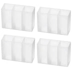 Mini Storage Box 3-Grid Plastic Makeup Brush Lipstick Storage Multi-Functional Desk Organizer for Home Kitchen Bathroom