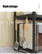 Kitchen Elevated Design Seasoning Rack Microwave Storage RackBilayer Oven Modern Minimalism Kitchen Accessories Organizer
