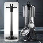 Kitchen Rotary Storage Rack Rotatable Kitchenware Organizer Hooks Spatula Spoon Knife Storage cabinet Kitchen Accessories