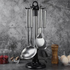Kitchen Rotary Storage Rack Rotatable Kitchenware Organizer Hooks Spatula Spoon Knife Storage cabinet Kitchen Accessories
