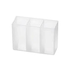 Mini Storage Box 3-Grid Plastic Makeup Brush Lipstick Storage Multi-Functional Desk Organizer for Home Kitchen Bathroom