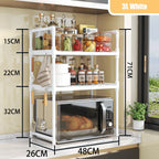 Kitchen Elevated Design Seasoning Rack Microwave Storage RackBilayer Oven Modern Minimalism Kitchen Accessories Organizer