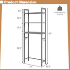 Over-The-Toilet Storage Shelf Space Saving Metal Bathroom Organizer Hooks
