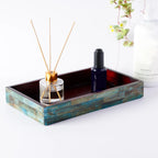 10x6 Verdigris Bone Inlay Tray for Vanity Bathroom Organizer
