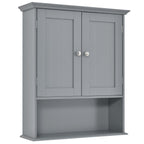 Wall Mount Bathroom Cabinet Storage Organizer with Doors and Shelves
