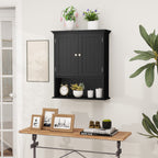 Wall Mount Bathroom Cabinet Storage Organizer with Doors and Shelves
