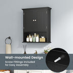 Wall Mount Bathroom Cabinet Storage Organizer with Doors and Shelves