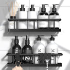 Shower Caddy No Drilling - Rustproof Adhesive Shower Organizer with Soap Holder, Large Capacity Storage Shelves for Bathroom, Kitchen & Home Decor