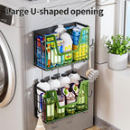 【Holiday Deals】San Dream Magnetic Shelf for Fridge Spice Rack Organizer Magnetic Fruit Basket for Refrigerator Laundry Organizer Spice Snacks Magnet Fridge Shelf-1Pc&2Pcs