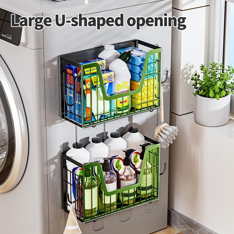 【Holiday Deals】San Dream Magnetic Shelf for Fridge Spice Rack Organizer Magnetic Fruit Basket for Refrigerator Laundry Organizer Spice Snacks Magnet Fridge Shelf-1Pc&2Pcs