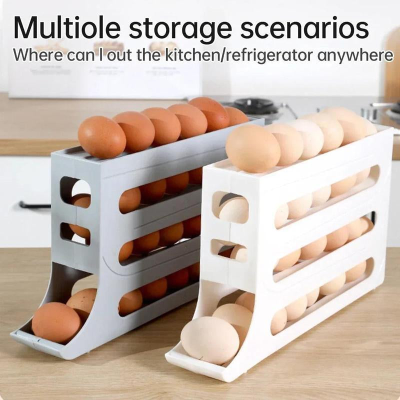 Efficient Egg Storage Solution - Automatic Rolling Type Egg Storage Box for Fridge Organization and Freshness