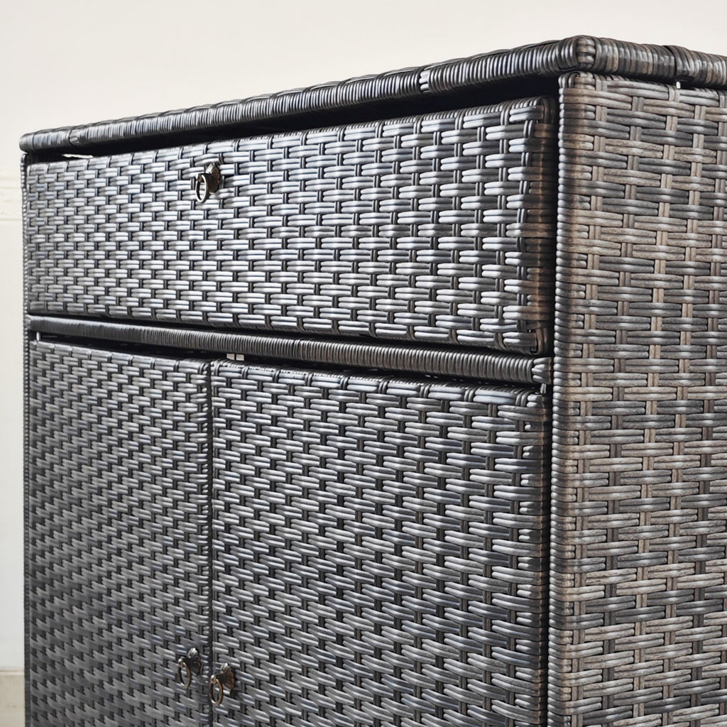Outdoor Towel Rack and Pool Toy Cabinet, Hot Tub Accessory Storage, Freestanding