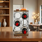 SUOERNUO Wood Countertop Wine Rack No Assembly Needed 6-Bottle Capacity Black & Rustic Brown Metal & Wood Construction Rust-Resistant Powder Coating Freestanding Storage Solution